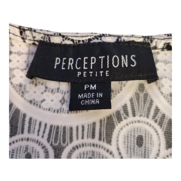 PERCEPTIONS SZ MP Women's Medallion Puff Print Mock Jacket Stretch Dress - Picture 8 of 10